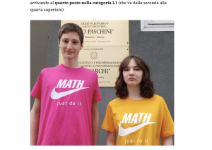 Arianna e Giacomo alla finale nazionale dei Giochi Matematici!